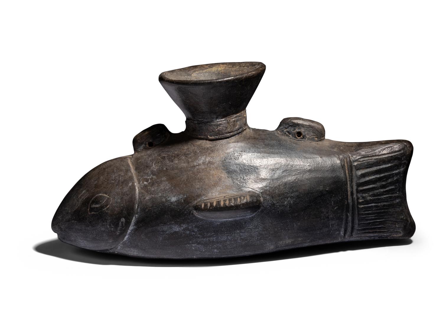 A Chimu Blackware Fish Vessel