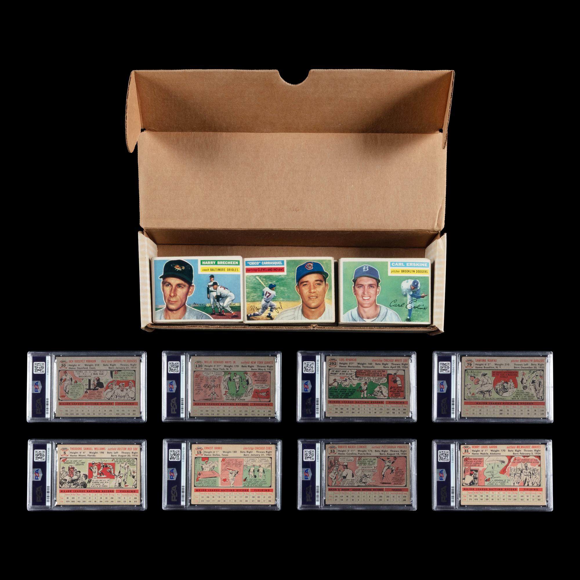 A Complete Set of 1956 Topps Baseball Cards (340/340) from The Collection of David Eisenhower