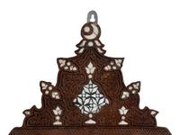 A Pair of Syrian Mother-of-Pearl Inlaid Walnut Lantern Shelves