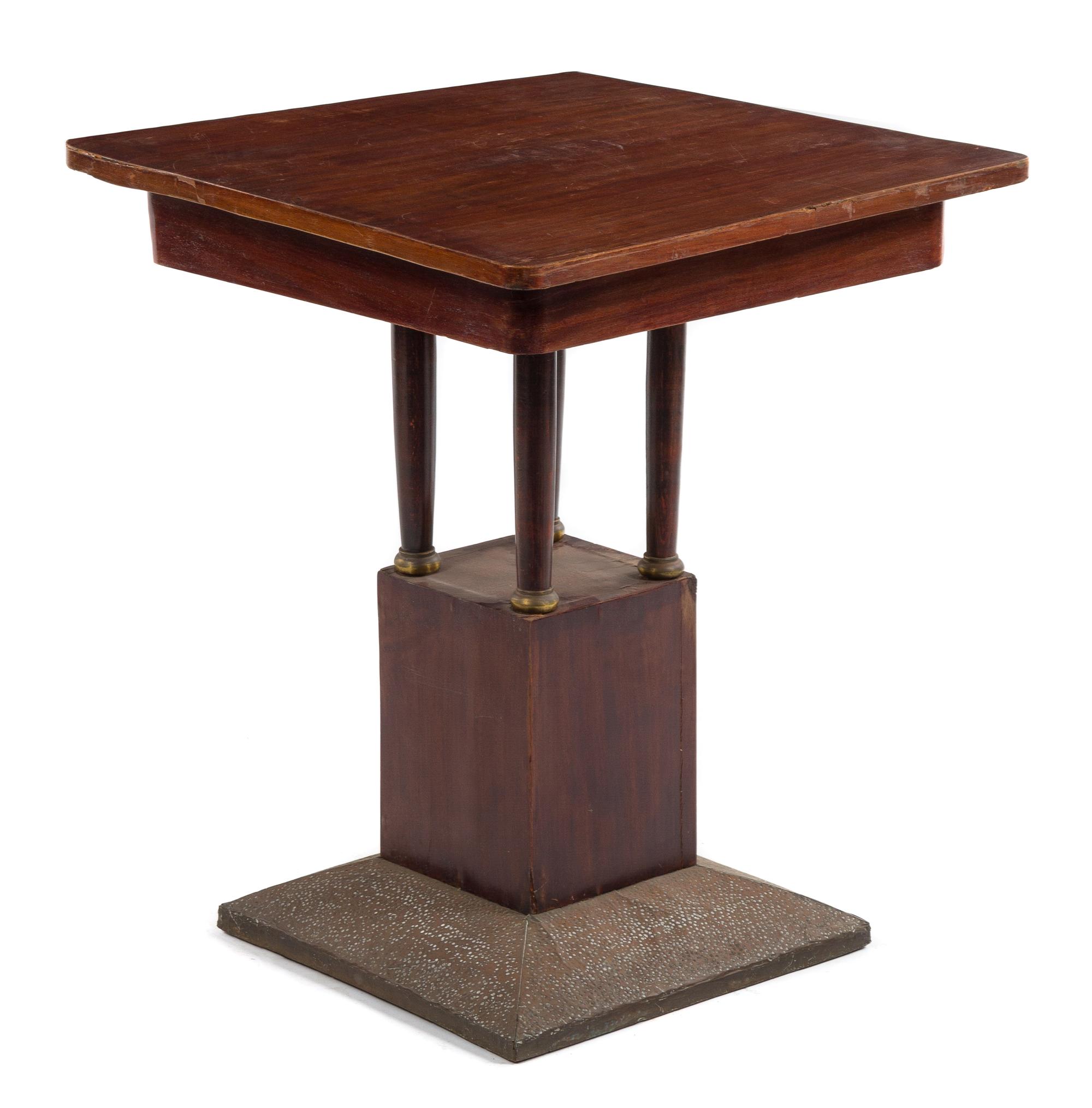 A Secessionist Wood Center Table Height 29 1/2 x width 24 1/2 x depth 24 1/2 inches. — STYLE OF JOSEF HOFFMANN