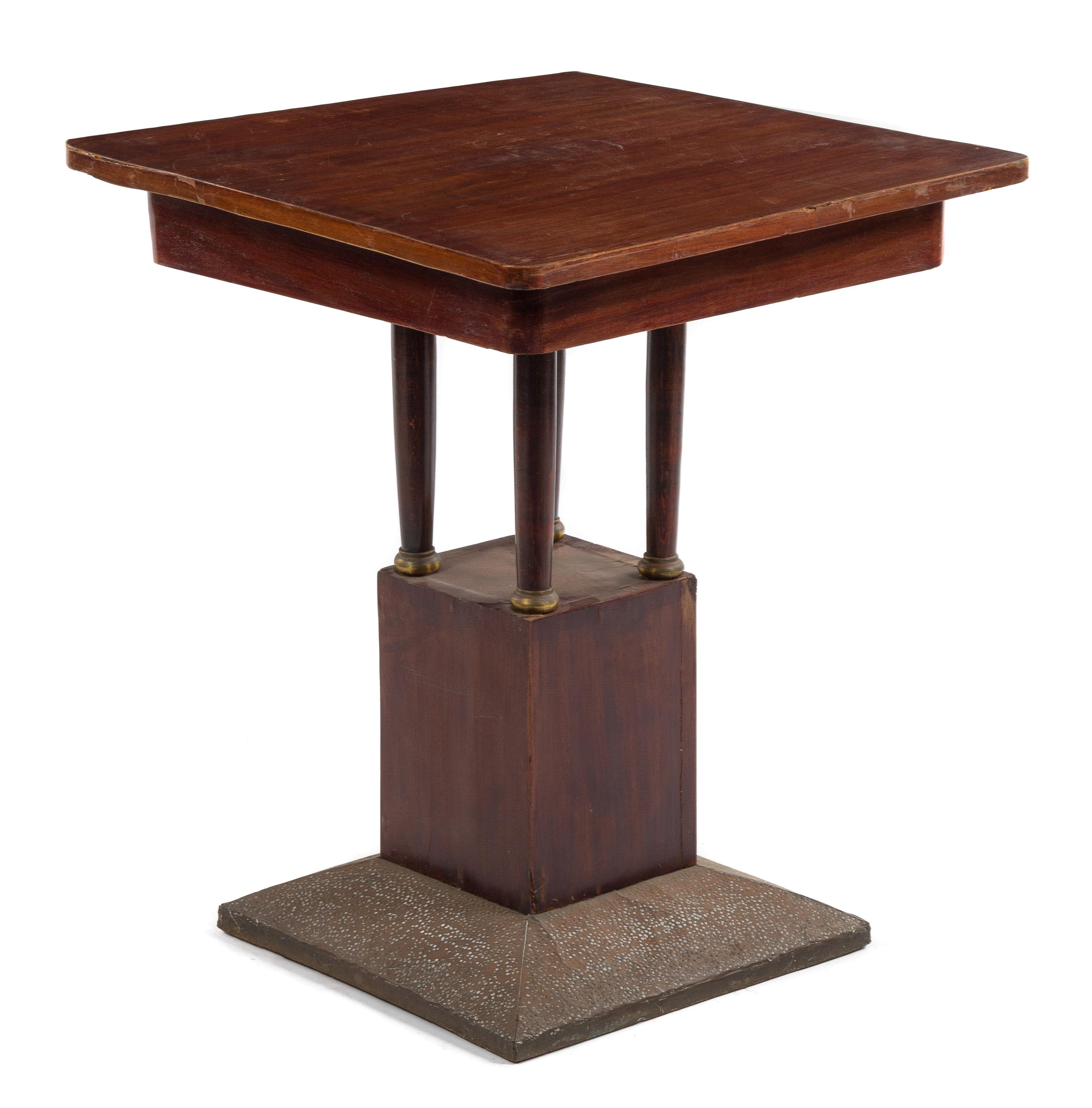 A Secessionist Wood Center Table Height 29 1/2 x width 24 1/2 x depth 24 1/2 inches. — STYLE OF JOSEF HOFFMANN