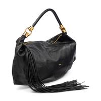 CHLOÉ, 'FOULARD' BLACK LEATHER HOBO BAG