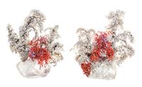 A Pair of Rock Crystal, Coral and Glass Tree Sculptures Height of tallest 15 1/4 inches. — MISIA SERT (1872-1950), CIRCA 1930