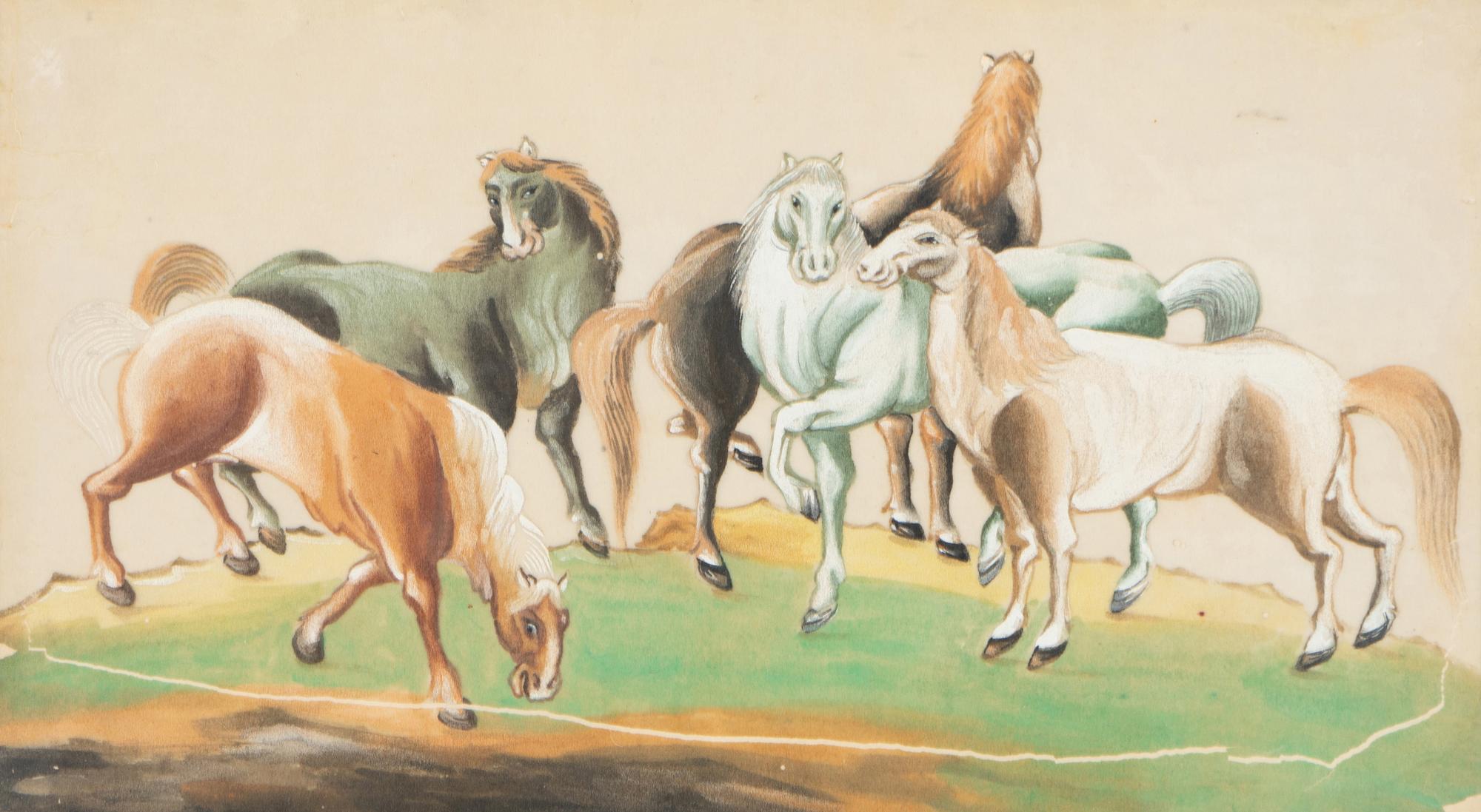 A Collection of Twelve Chinese Zoological Ink and Color Pith Paintings