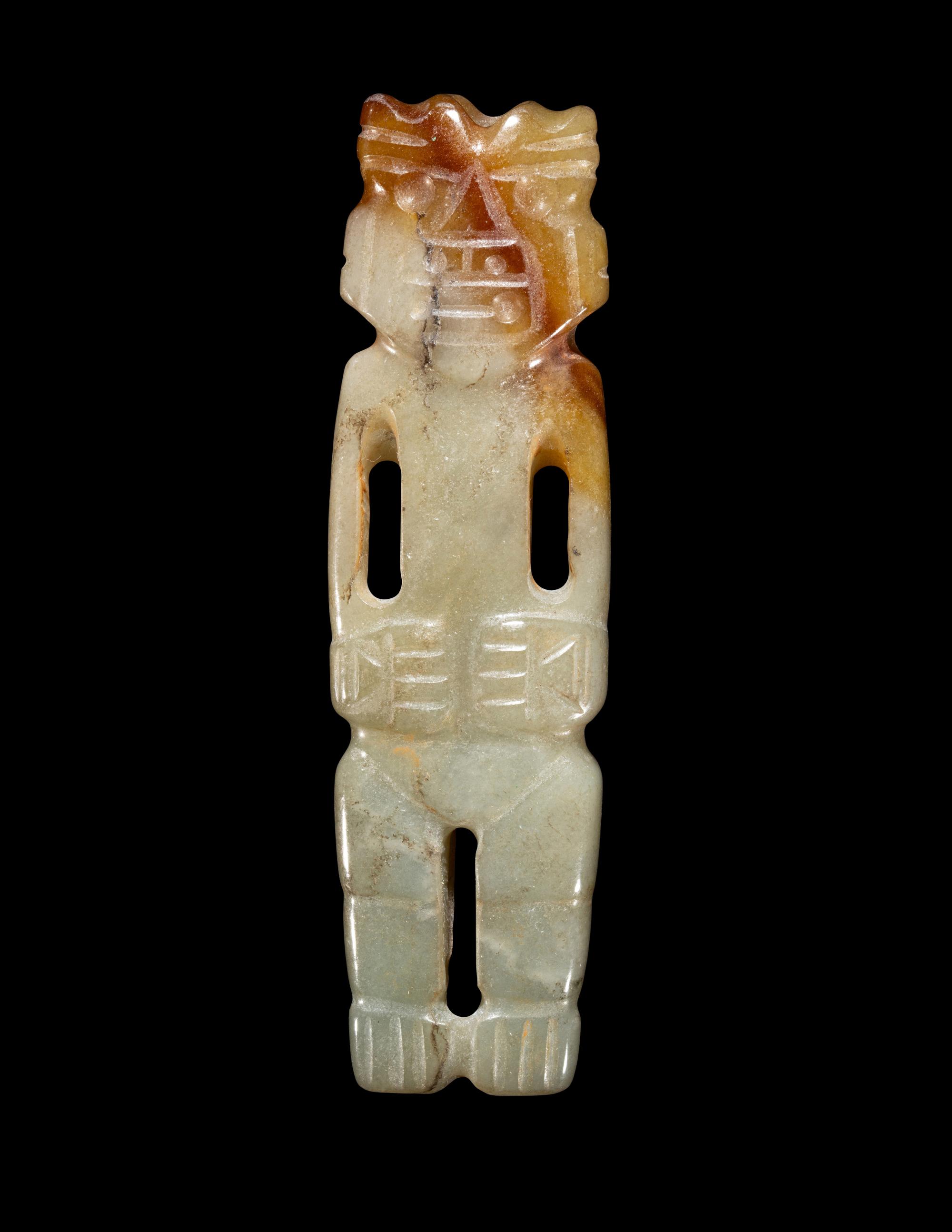 A Costa Rican White-Jade Figural Pendant
