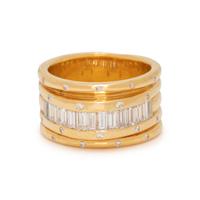 CHARLES KRYPELL, YELLOW GOLD AND DIAMOND BAND