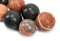 A Set of Ten Large Marble Spherical Ornaments