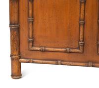 An English Bamboo-Carved Walnut Cellarette or Jardiniere with Liner — EARLY 20TH CENTURY