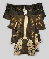 Three Japanese Silk Kimono and One Japanese Silk Priest Robe