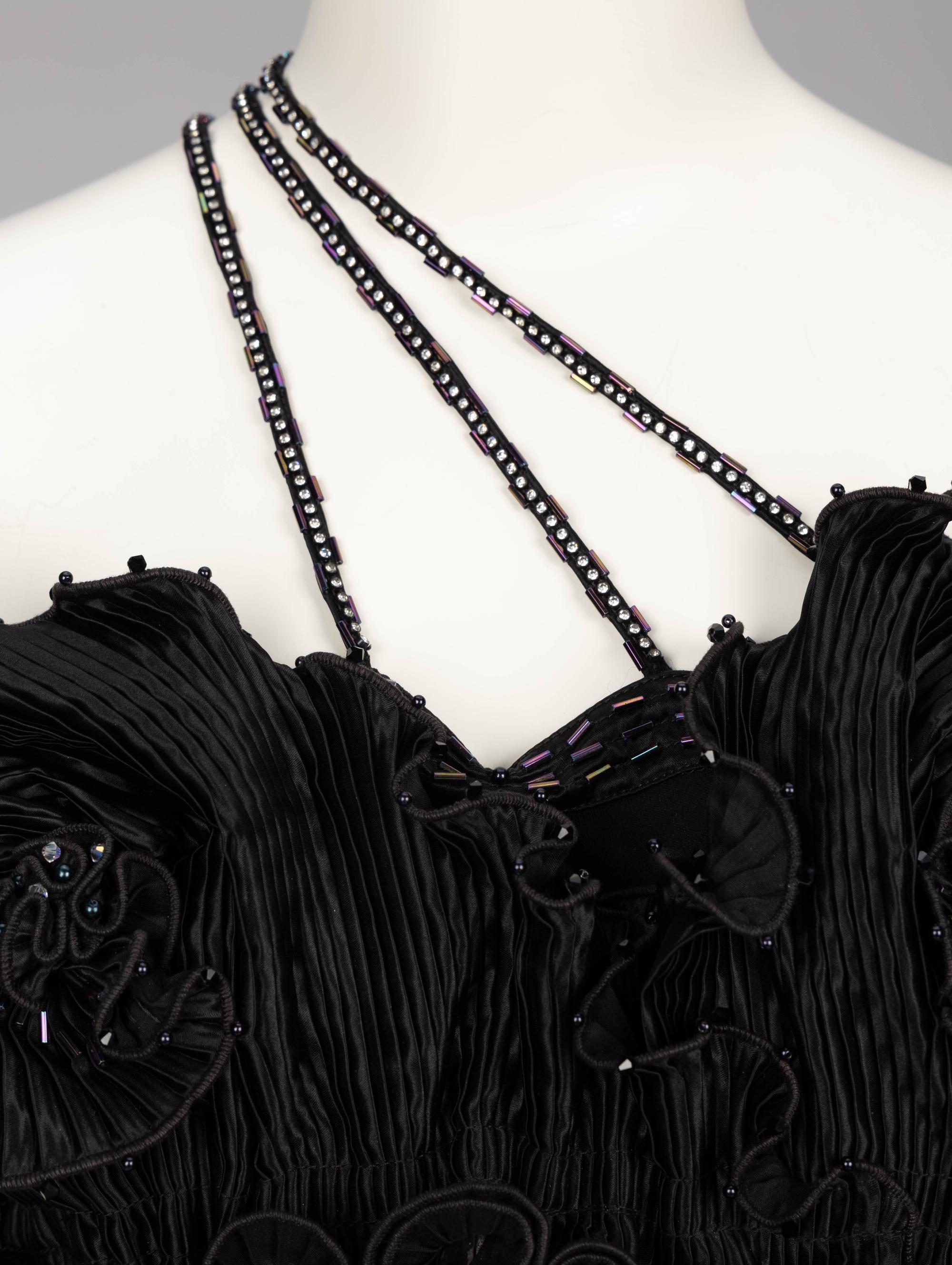 Zandra Rhodes, Black Painted Silk Evening Dress