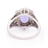 Tanzanite, Diamond, and White Gold Ring