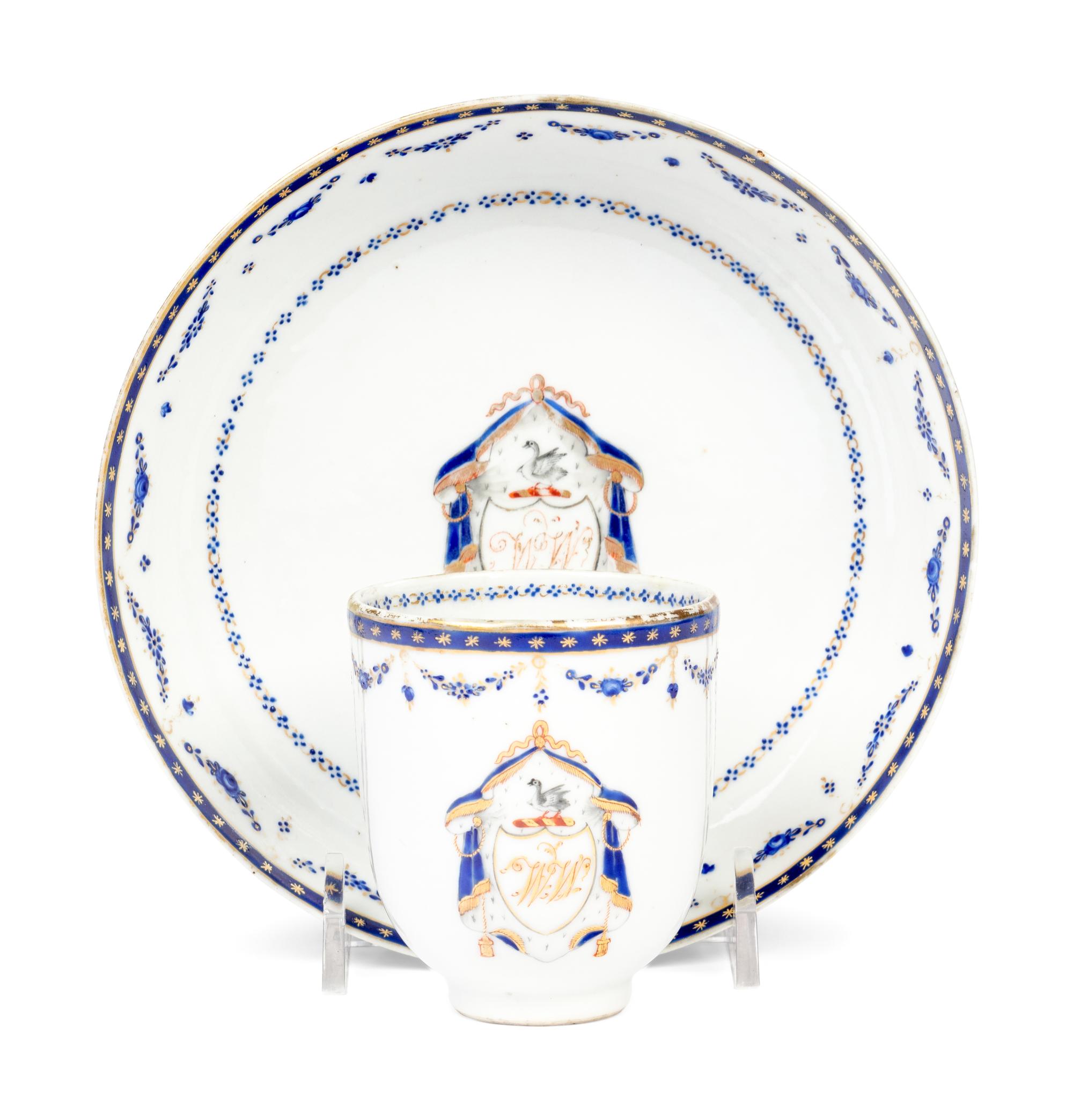 A Group of Chinese Export Armorial Porcelain