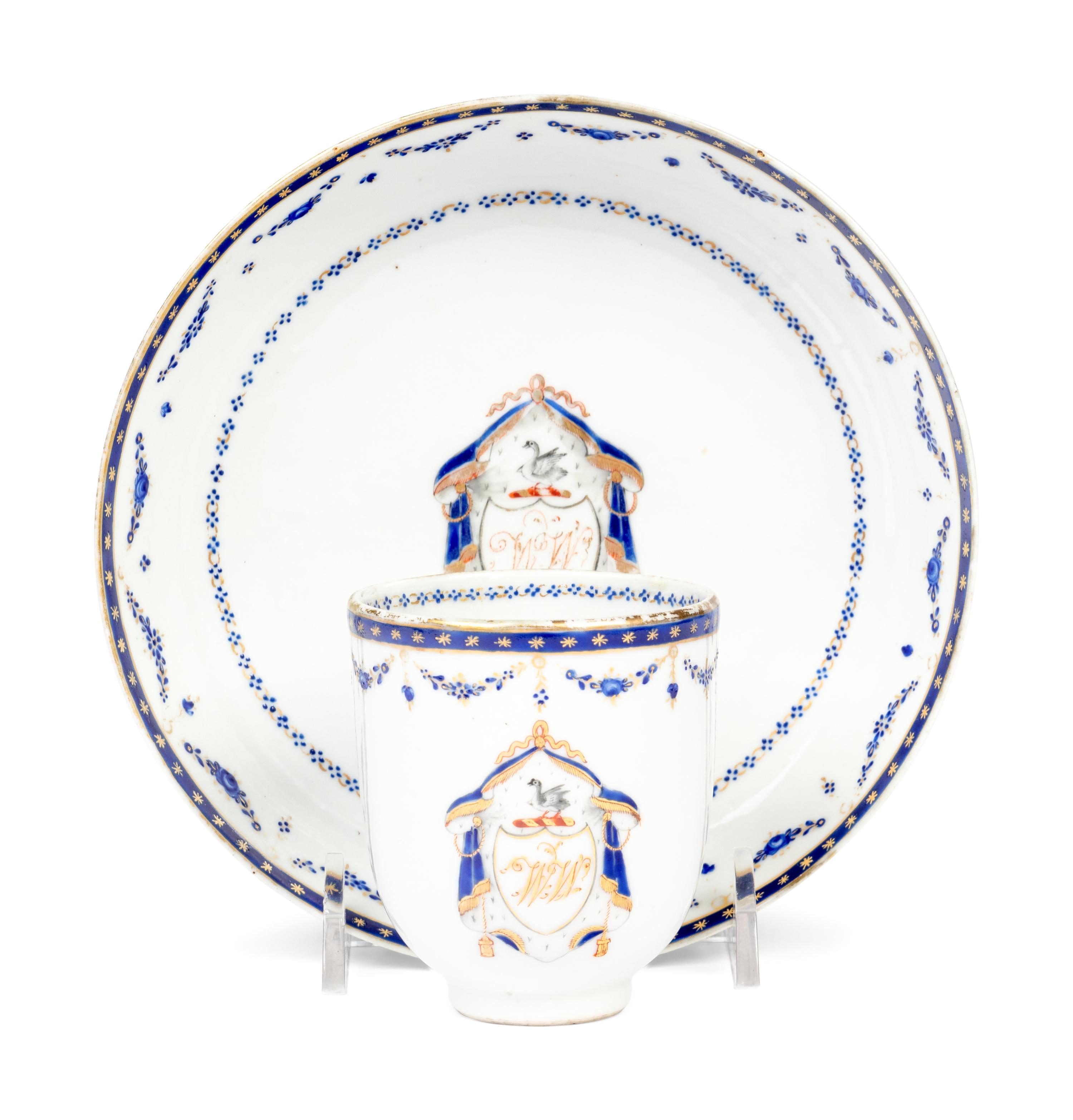 A Group of Chinese Export Armorial Porcelain