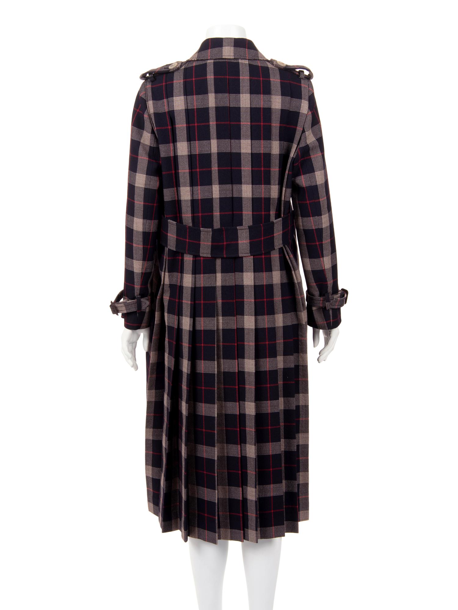 Gucci Wool Plaid Trench Coat