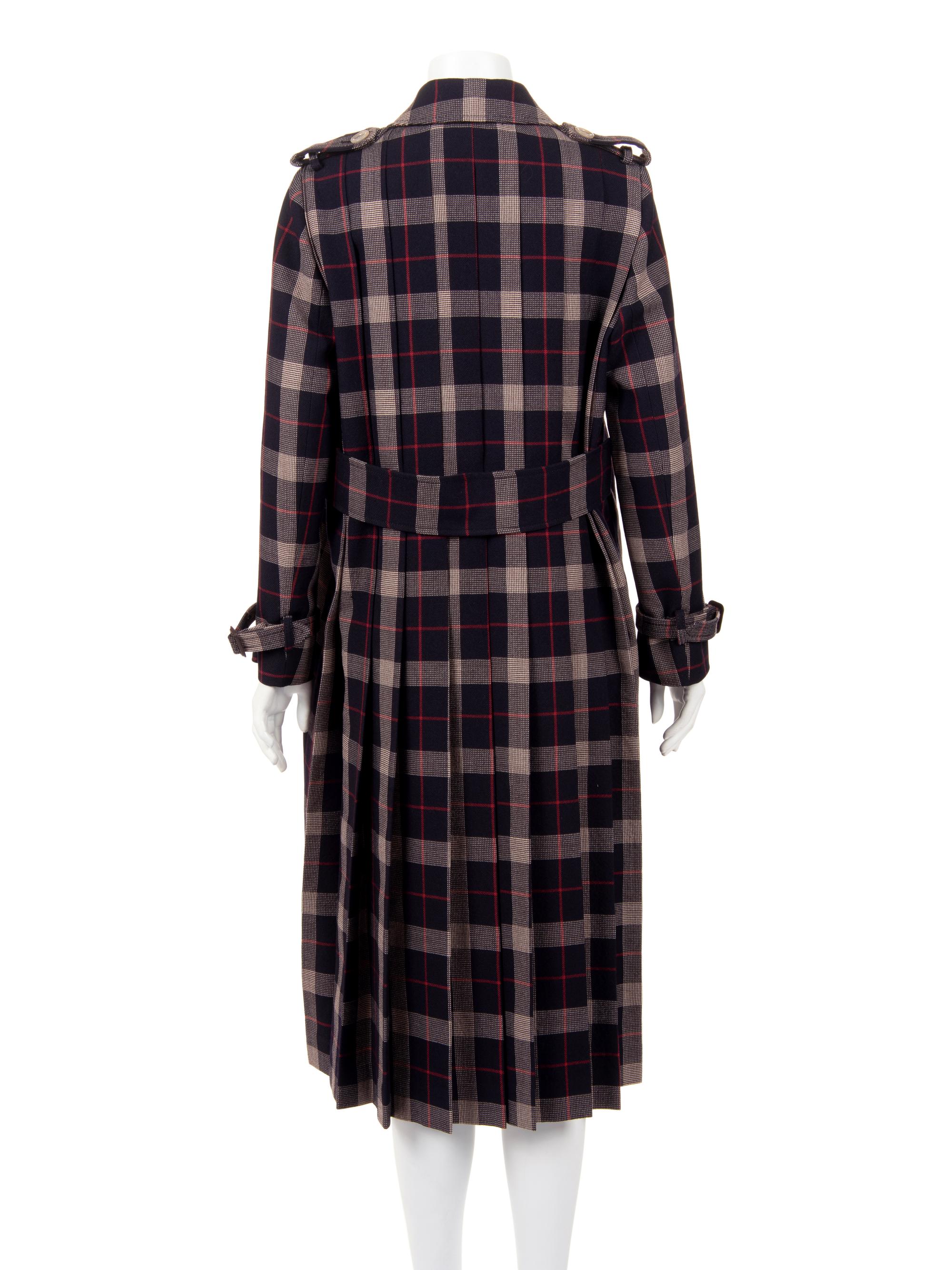 Gucci Wool Plaid Trench Coat