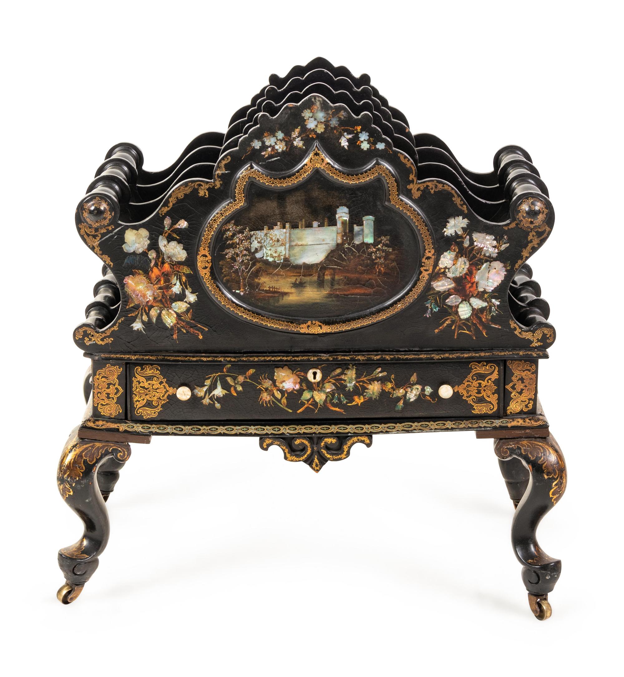 A Victorian Papier-Mache Canterbury