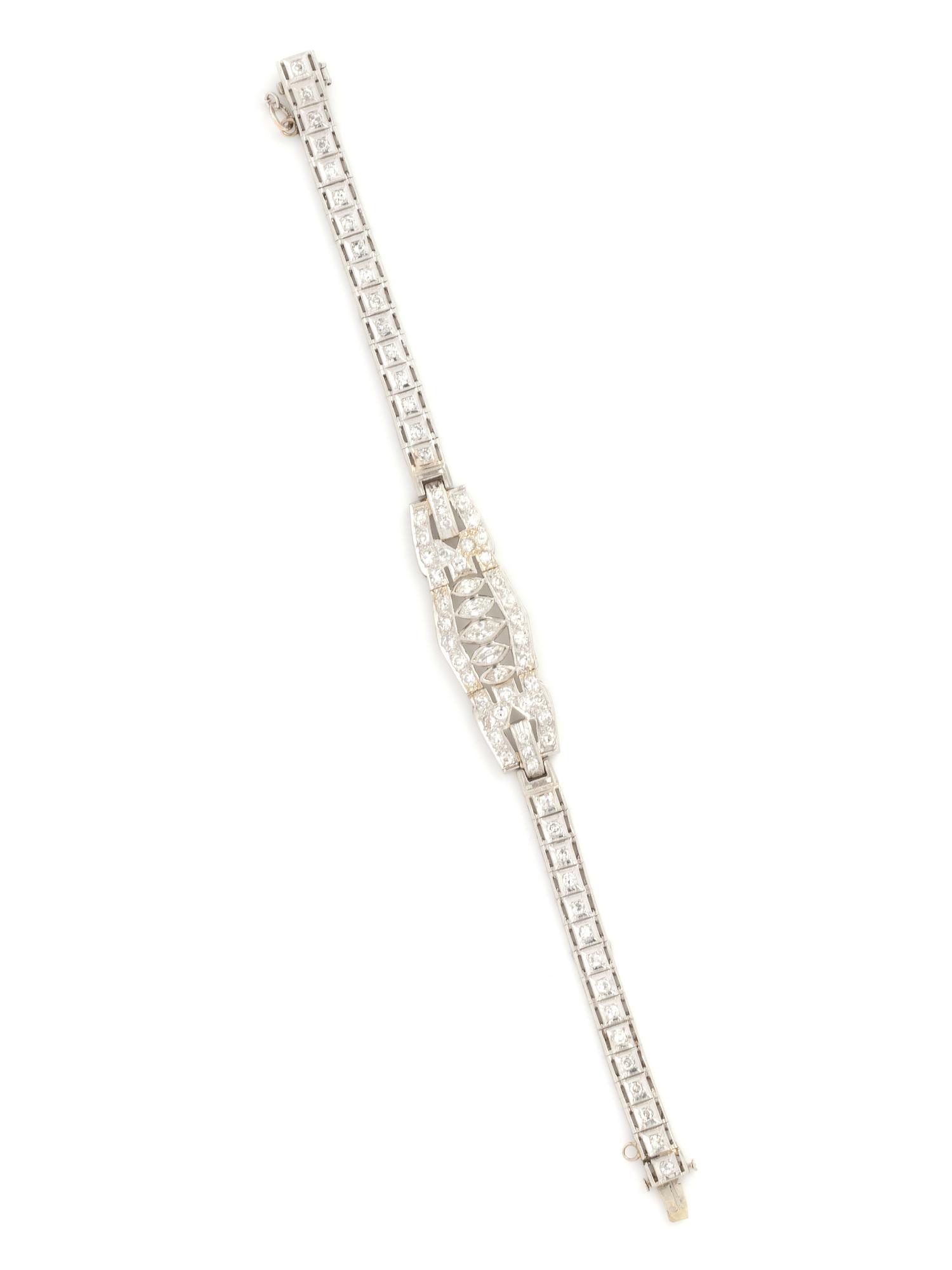 ART DECO, PLATINUM AND DIAMOND BRACELET