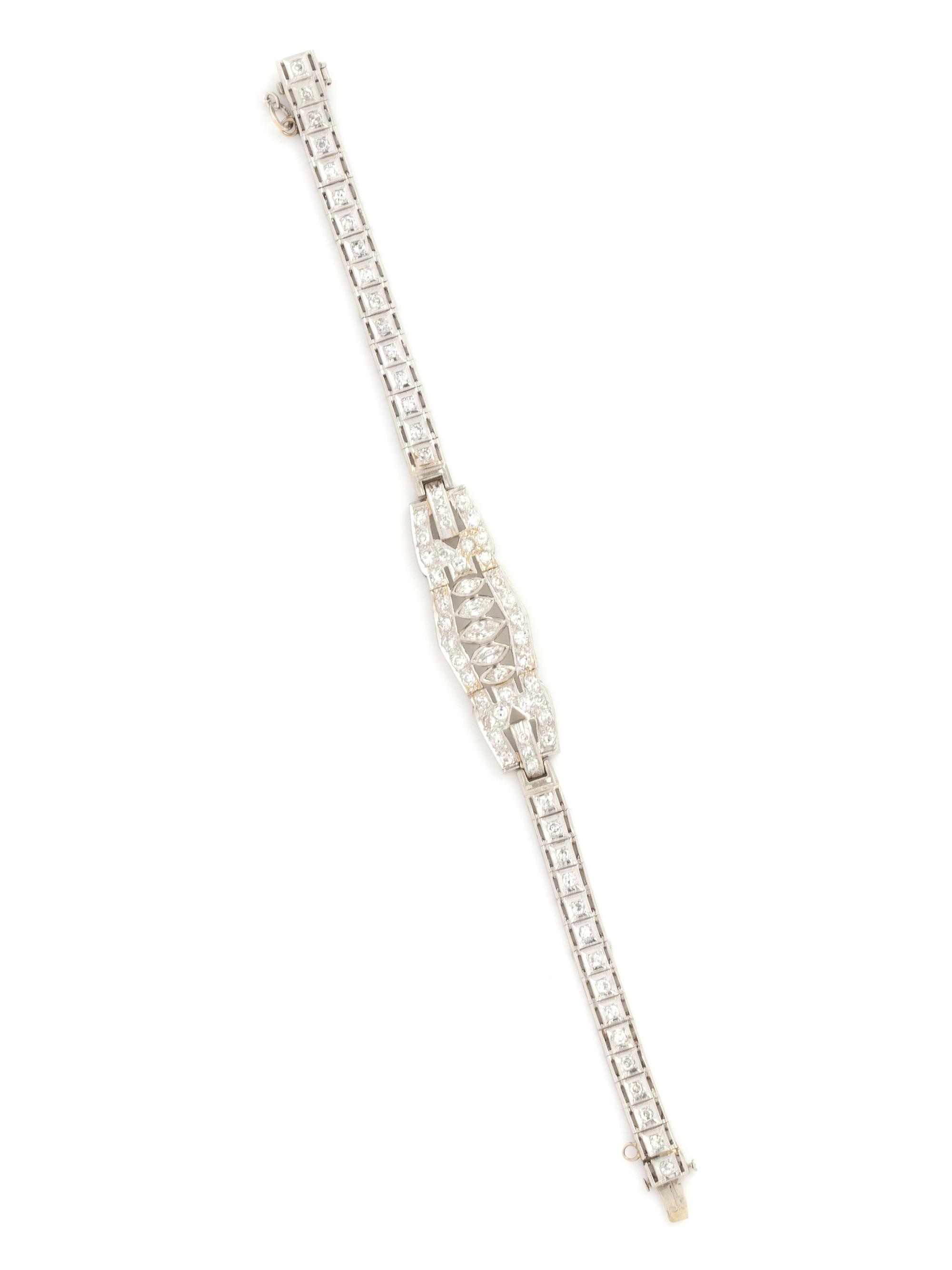 ART DECO, PLATINUM AND DIAMOND BRACELET