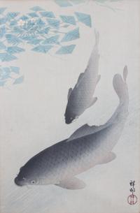 Ohara Koson, (Japanese, 1877-1975), Six works: Birds and Fish