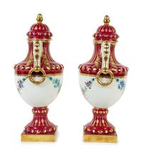 A Pair of Limoges Porcelain Urns