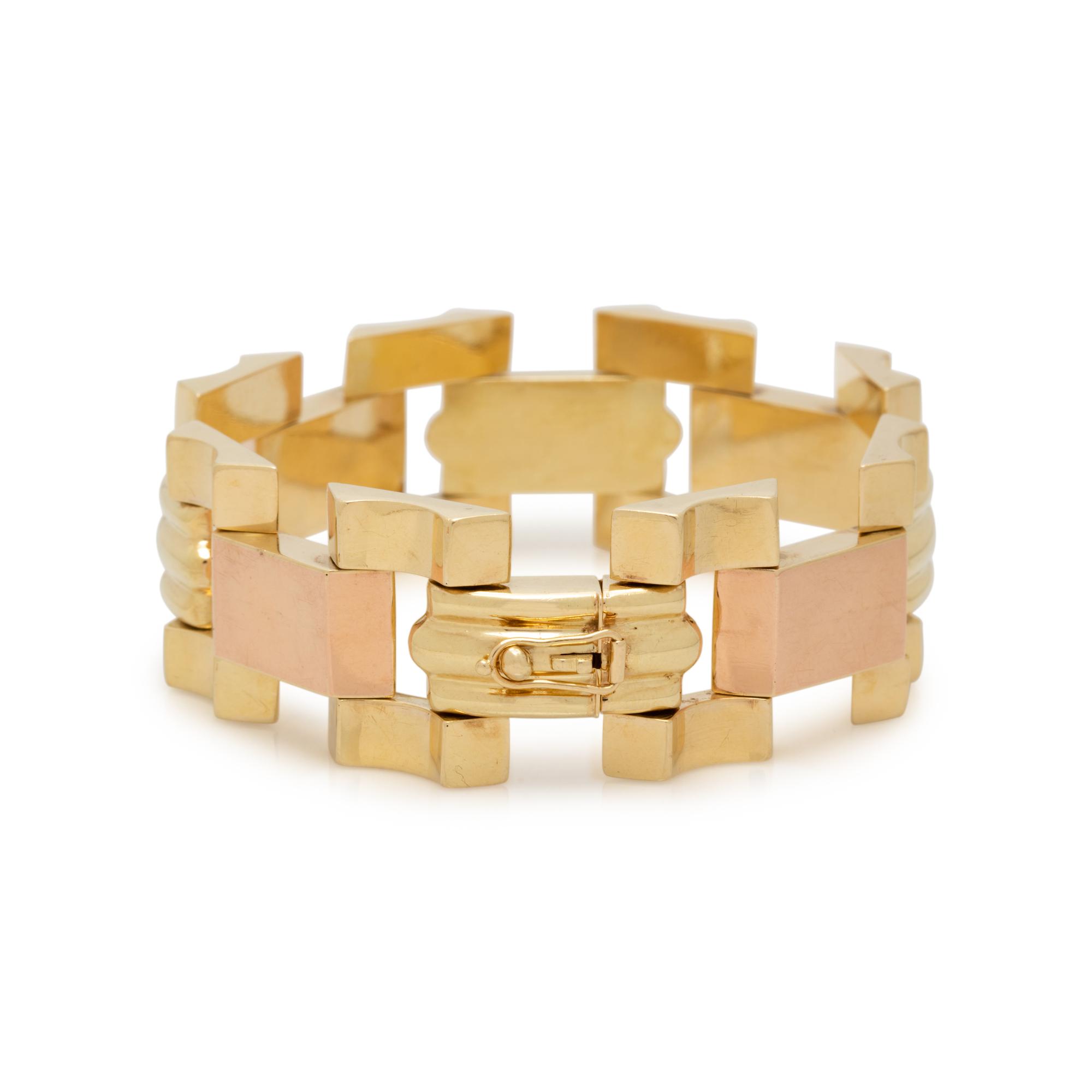 RETRO, BICOLOR GOLD BRACELET
