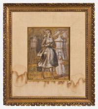 Reginald Marsh (American, 1898-1954) - Woman Walking; with The Red Skirt verso (A Double-Sided Work)