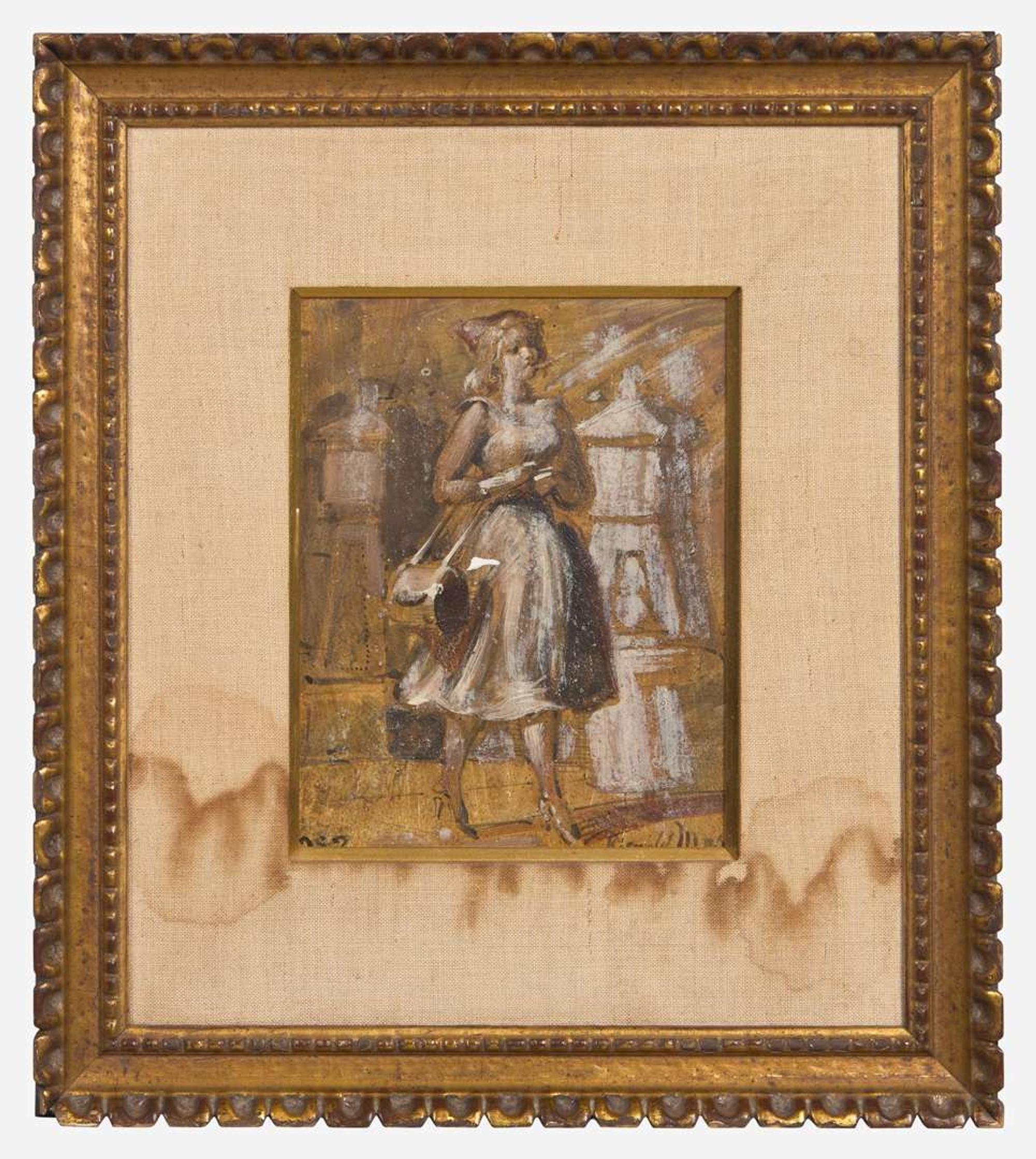 Reginald Marsh (American, 1898-1954) - Woman Walking; with The Red Skirt verso (A Double-Sided Work)