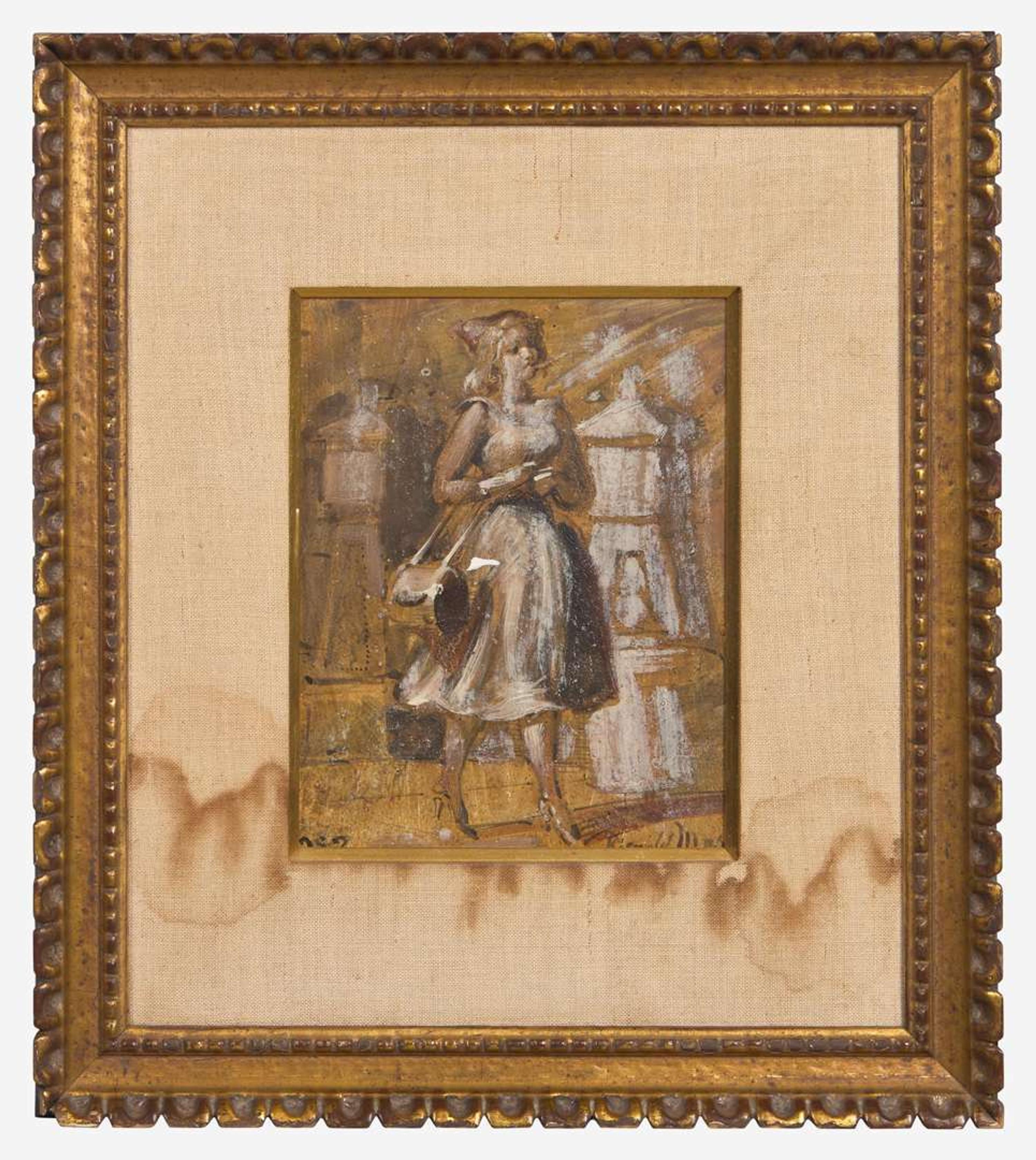 Reginald Marsh (American, 1898-1954) - Woman Walking; with The Red Skirt verso (A Double-Sided Work)