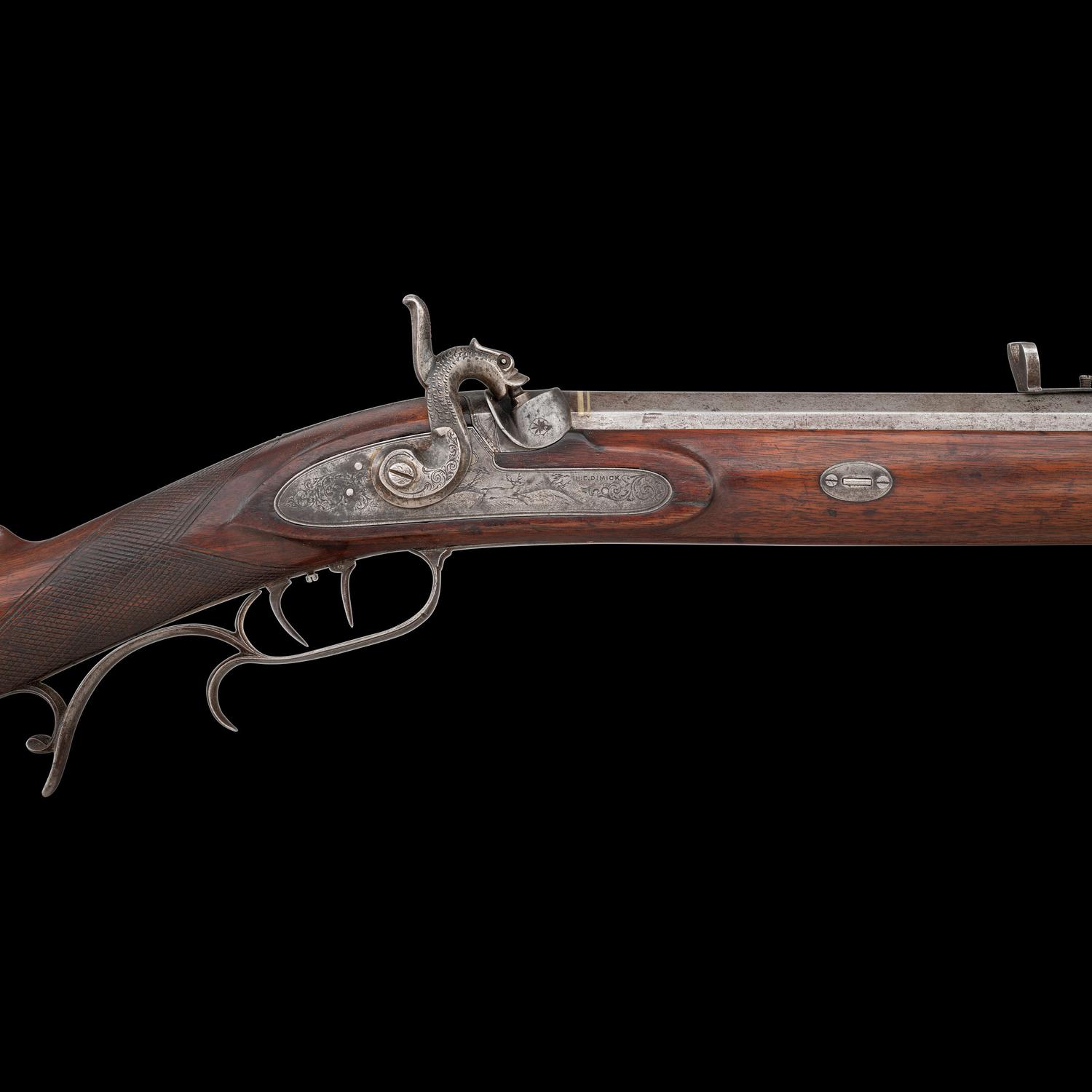 Lovely H.E. Dimick St. Louis Half-Stock Percussion Heavy Sporting Rifle