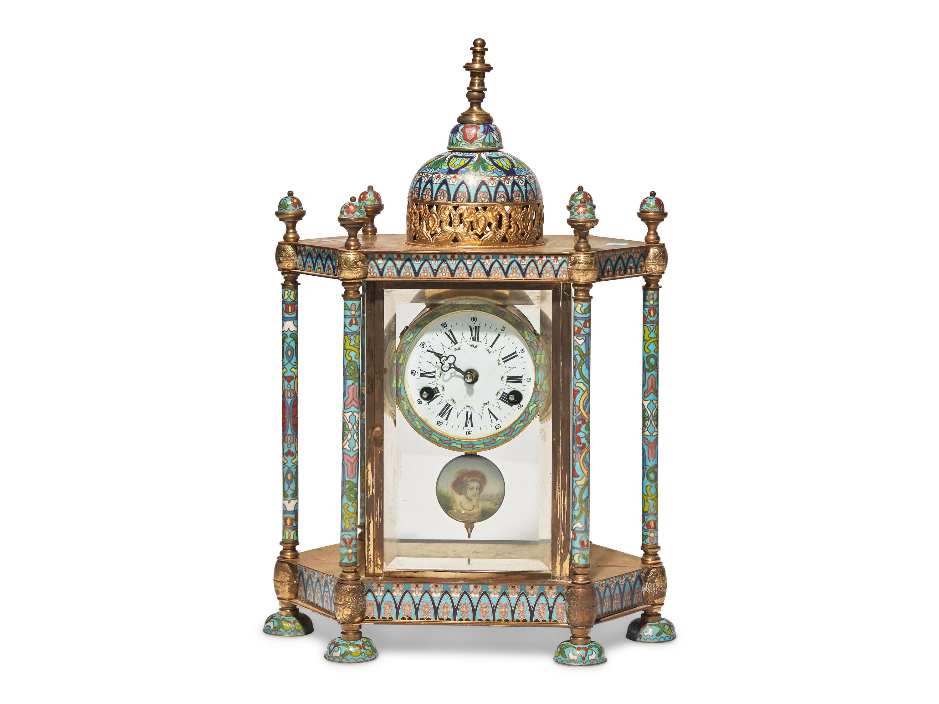 A Chinese Cloisonne Enamel Clock