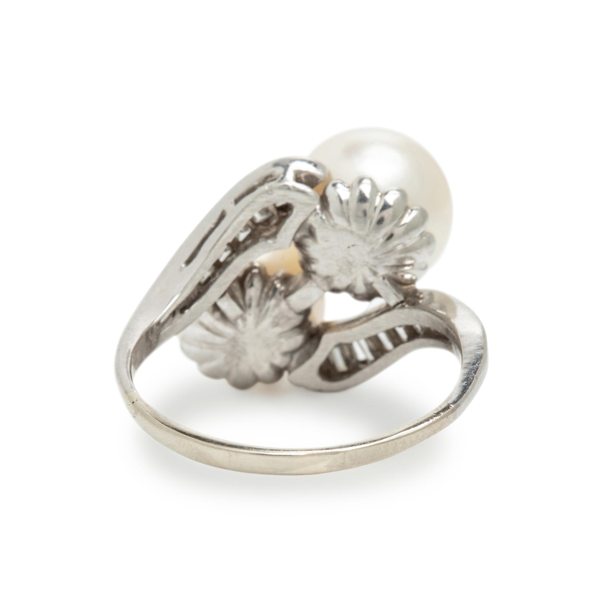 Cultured Pearl and Diamond Ring