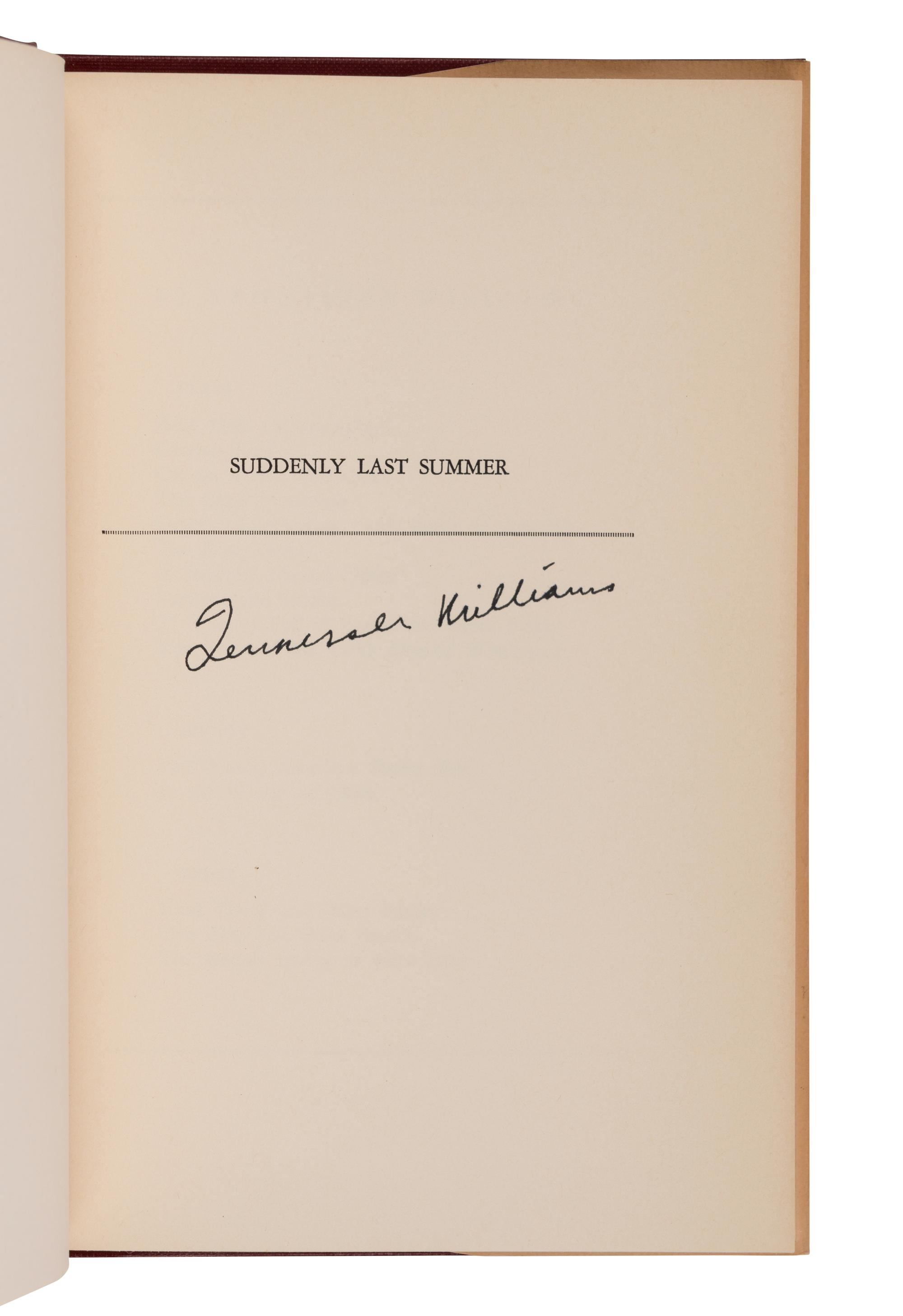 WILLIAMS, Tennessee (1911-1983). A group of 9 first or limited editions, comprising: