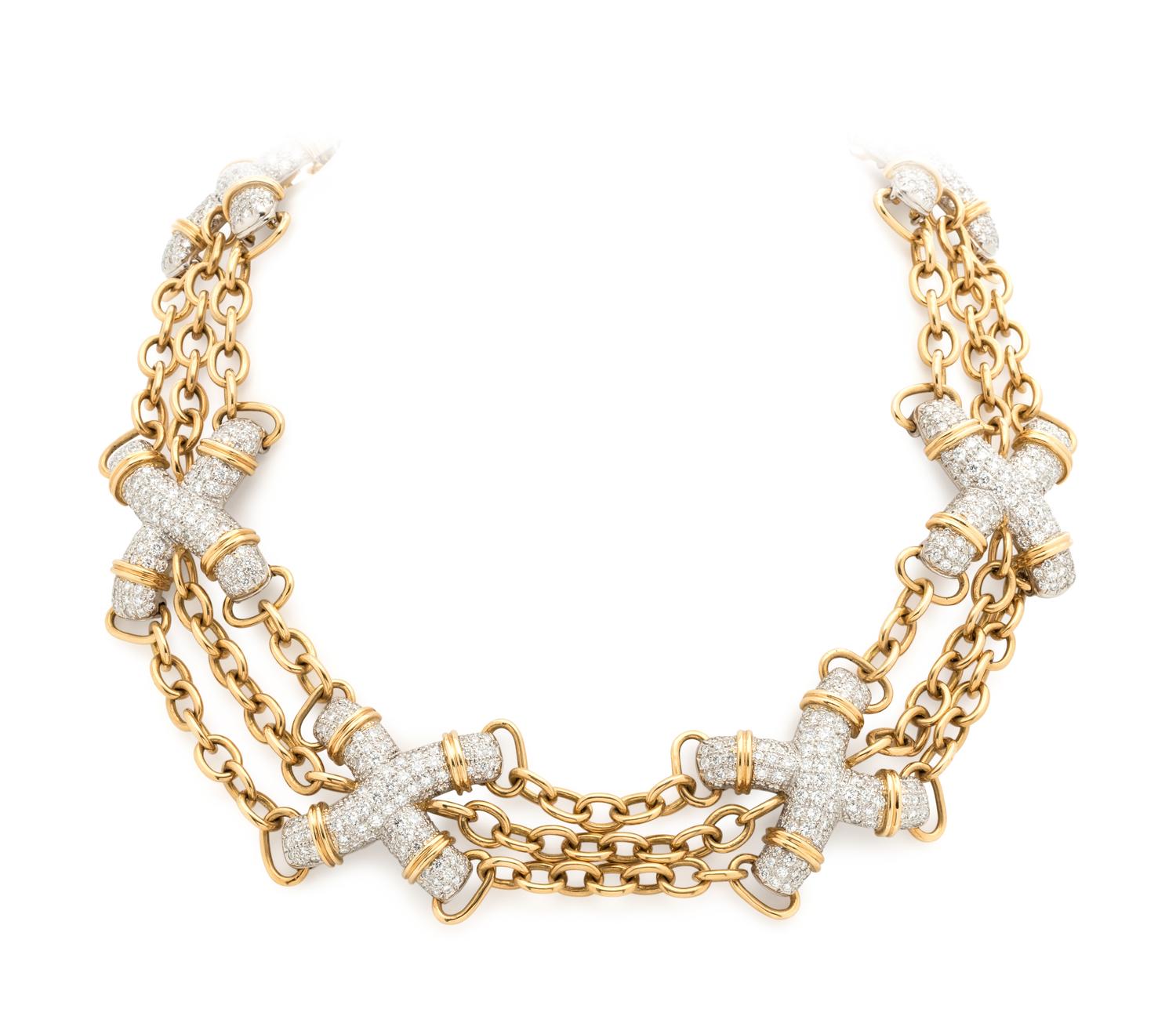 TIFFANY & CO., SCHLUMBERGER, DIAMOND 'X' NECKLACE
