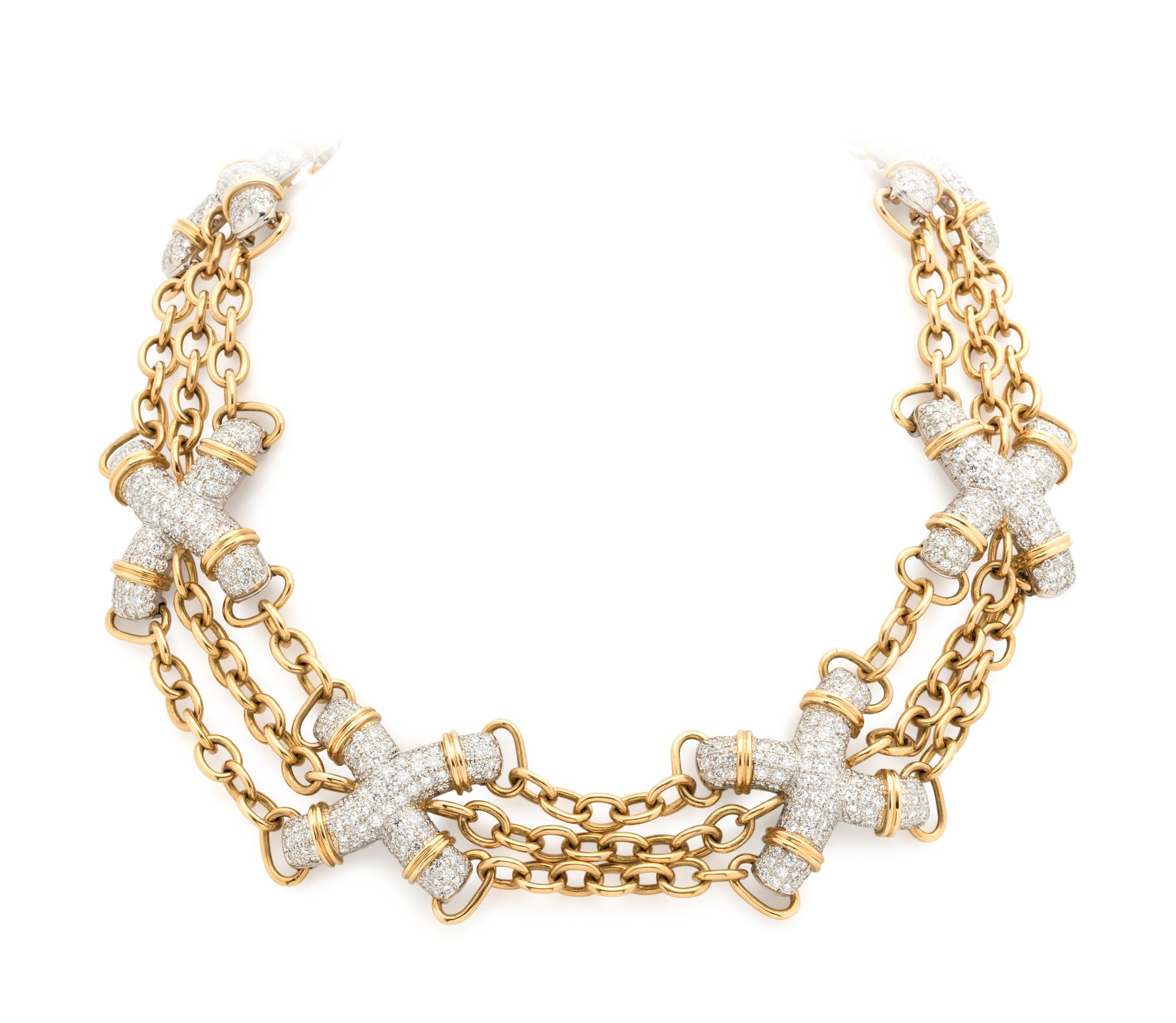 TIFFANY & CO., SCHLUMBERGER, DIAMOND 'X' NECKLACE