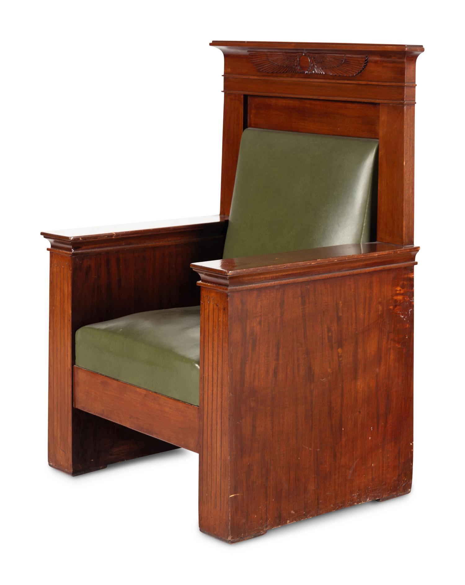 A Pair of Egyptian Revival Throne Chairs