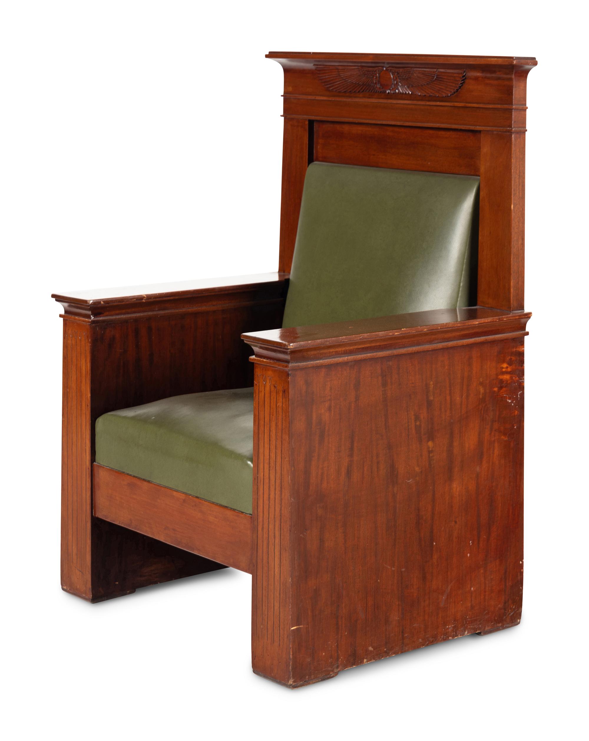 A Pair of Egyptian Revival Throne Chairs
