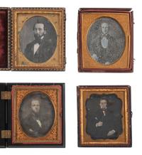 [EARLY PHOTOGRAPHY]. 18 sixth plate daguerreotypes of men with facial hair.