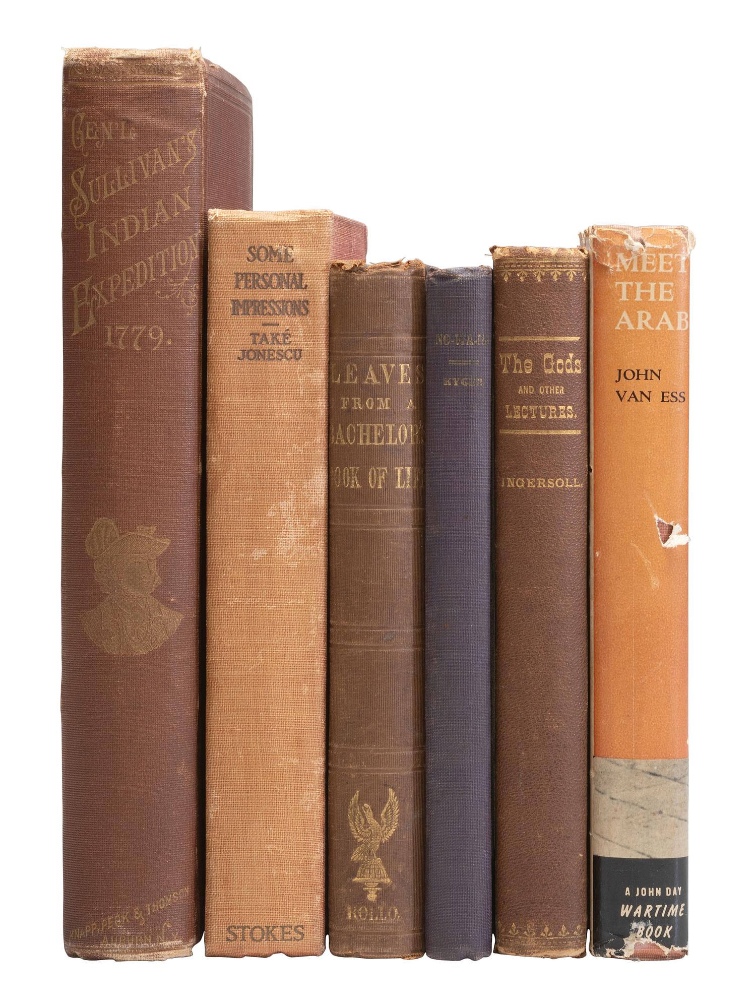 [BOOKS.] Group of 6 assorted titles, incl. No-Wa-Na and General John Sullivan's Indian Expedition .