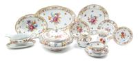 A Bavarian Porcelain Partial Dinner Service for Twelve, Schumann, Width of platter 14 3/8 inches.