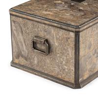 A Tiffany and Co. Silver Mounted Agate Jewelry Casket