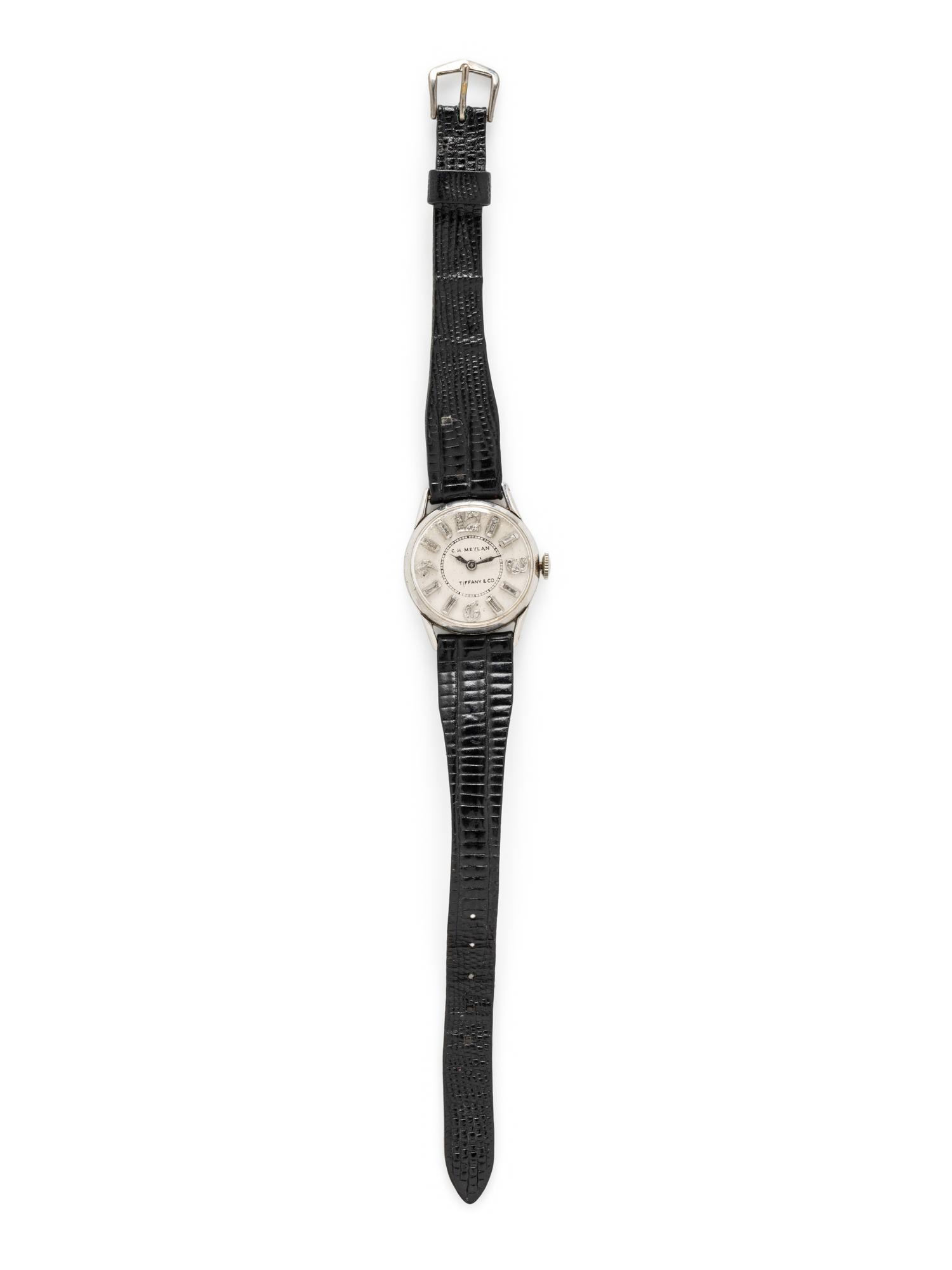 TIFFANY AND CO., C.H. MEYLAN, PLATINUM AND DIAMOND WATCH