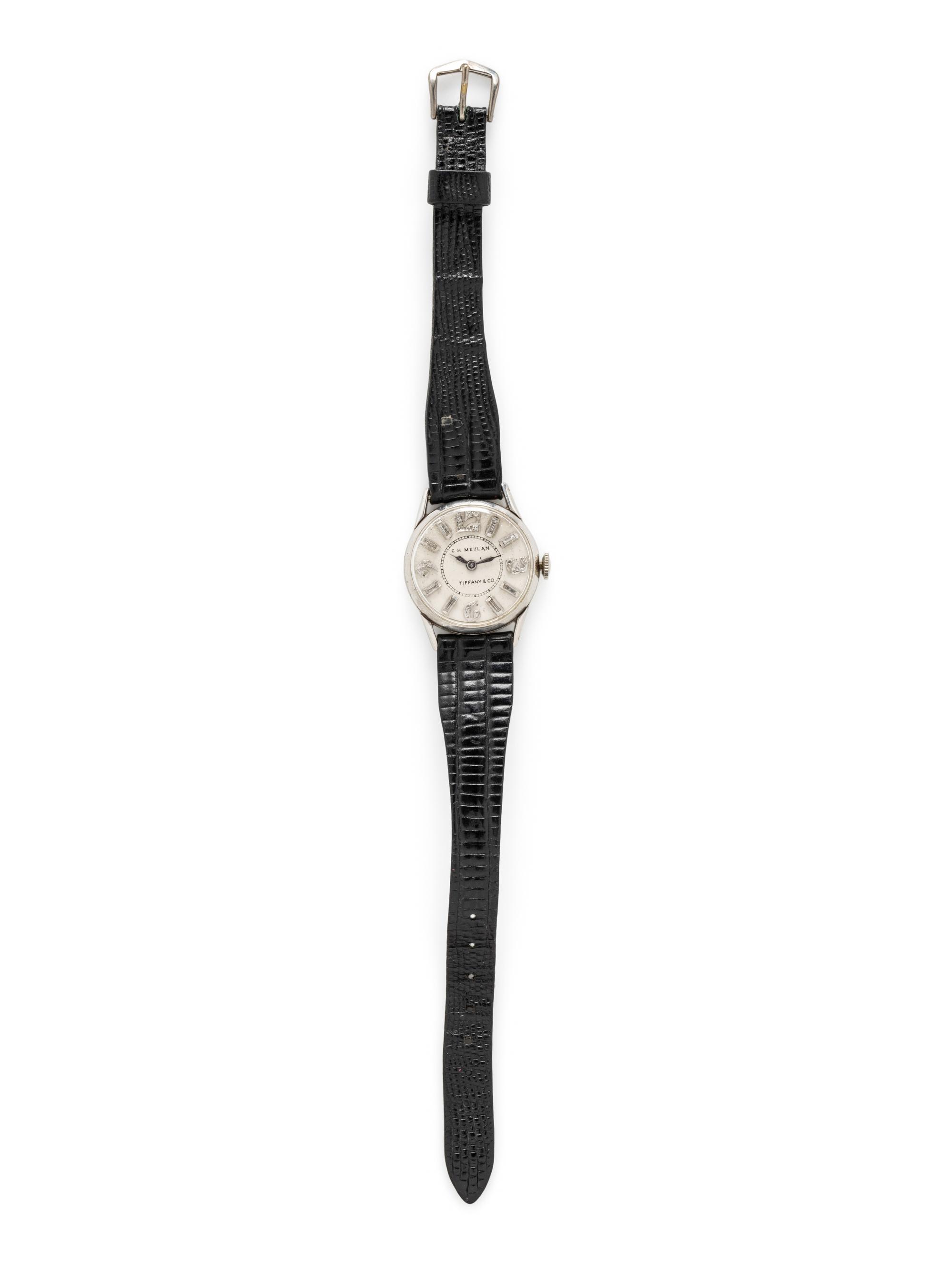 TIFFANY AND CO., C.H. MEYLAN, PLATINUM AND DIAMOND WATCH