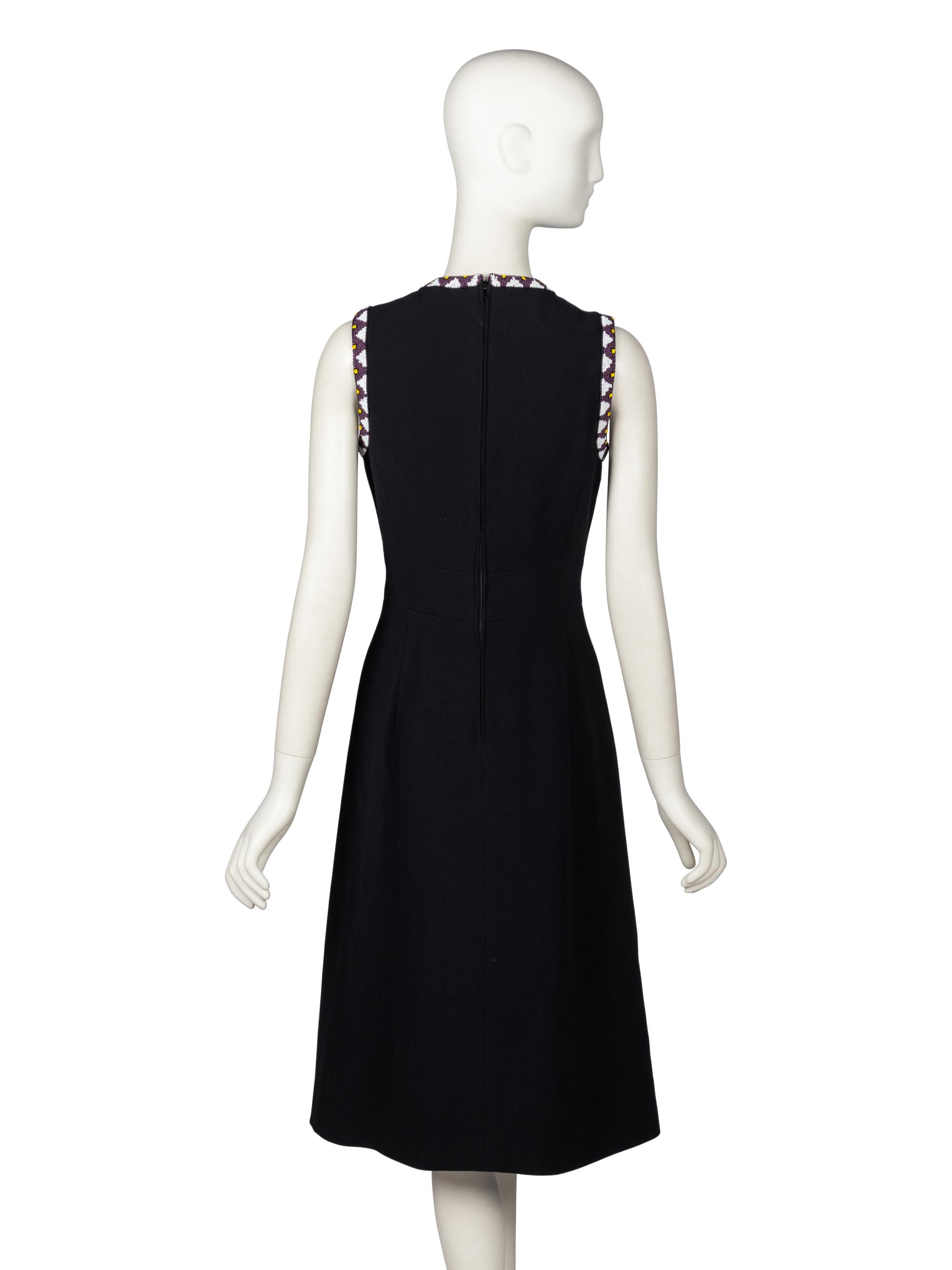 Louis Feraud, Bead-Trimmed Crepe Dress
