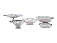 Five American Silver Bowls and Compotes