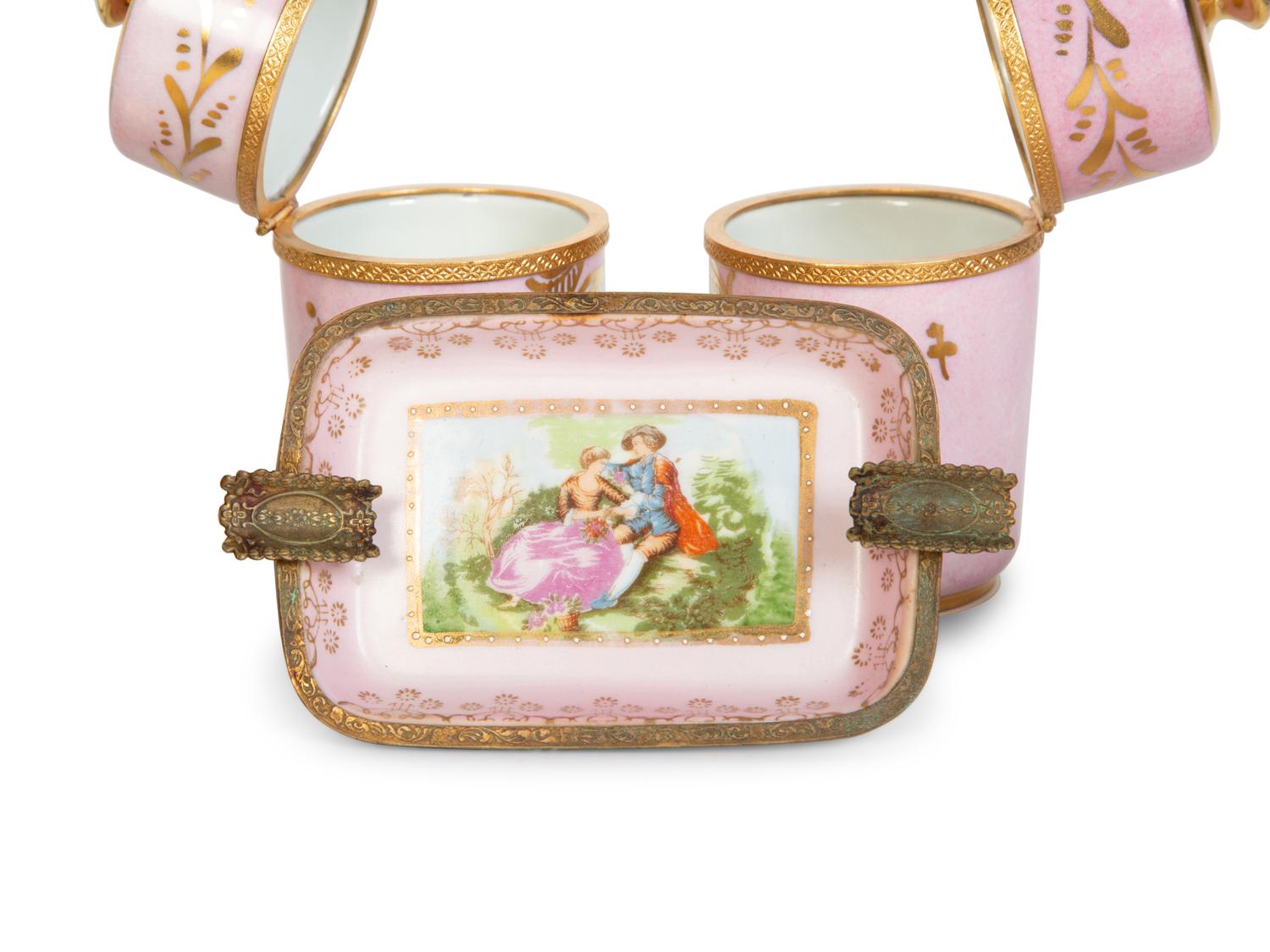 A Group of Continental Painted and Gilt Porcelain Articles — 19th/20th Century