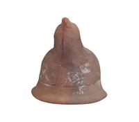A Terra Cotta Chicken Helmet 6" W X 8.5" D x 8.5" H — Mexico, 20th Century