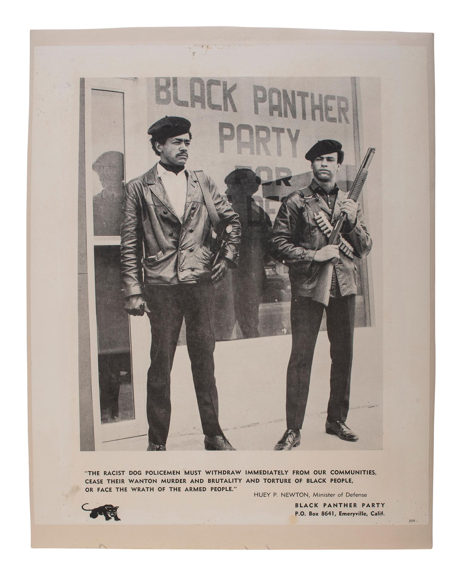 [BLACK PANTHER PARTY]. The Racist Dog Policemen Must Withdraw Immediately from our Communities... Emeryville, CA: ca 1971.