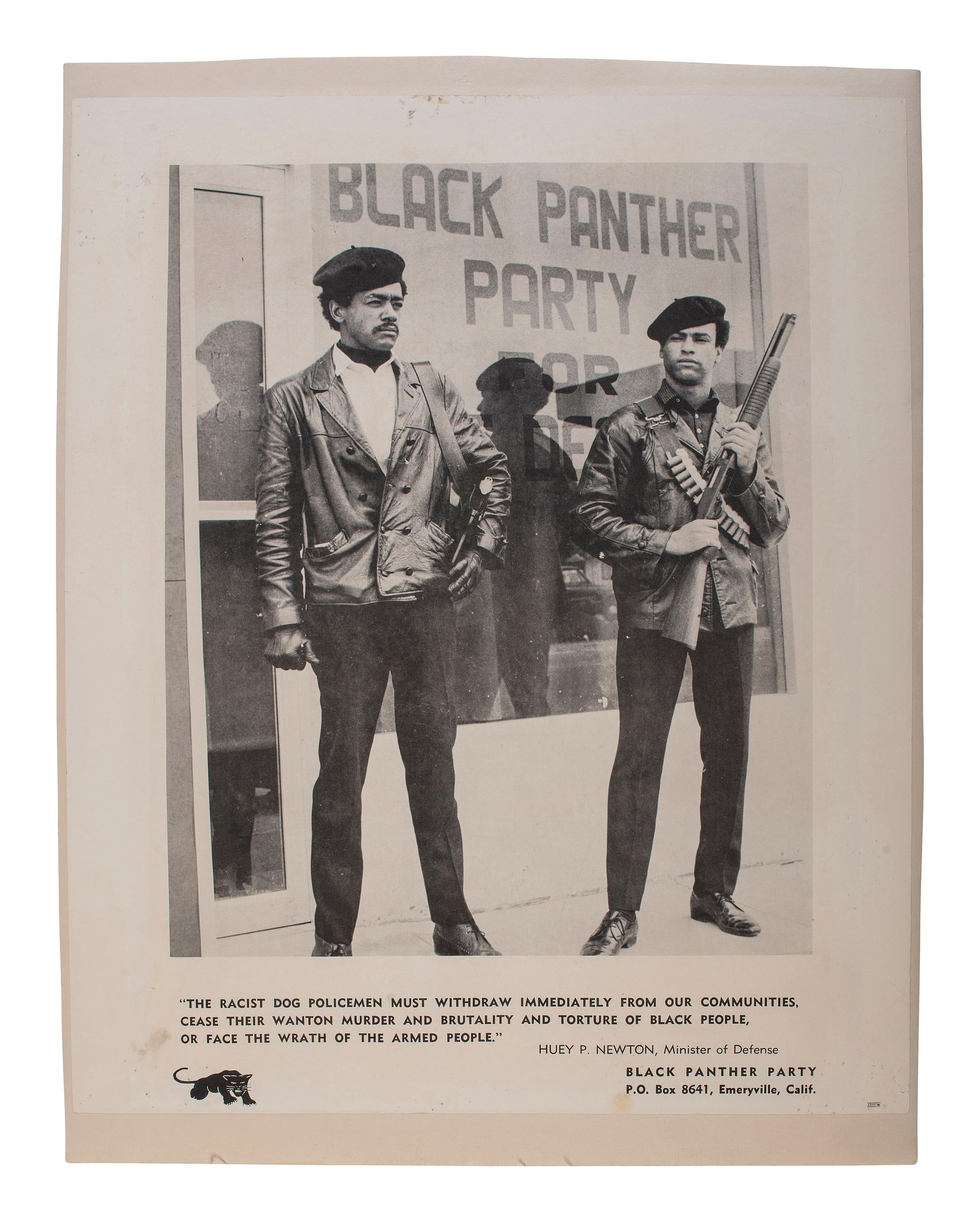 [BLACK PANTHER PARTY]. The Racist Dog Policemen Must Withdraw Immediately from our Communities... Emeryville, CA: ca 1971.