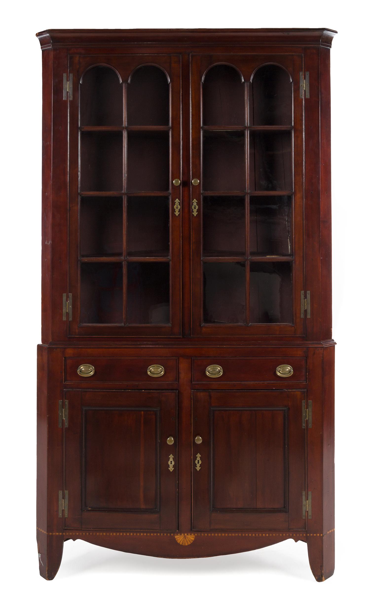 A Federal Mahogany Corner Cabinet — CIRCA 1800