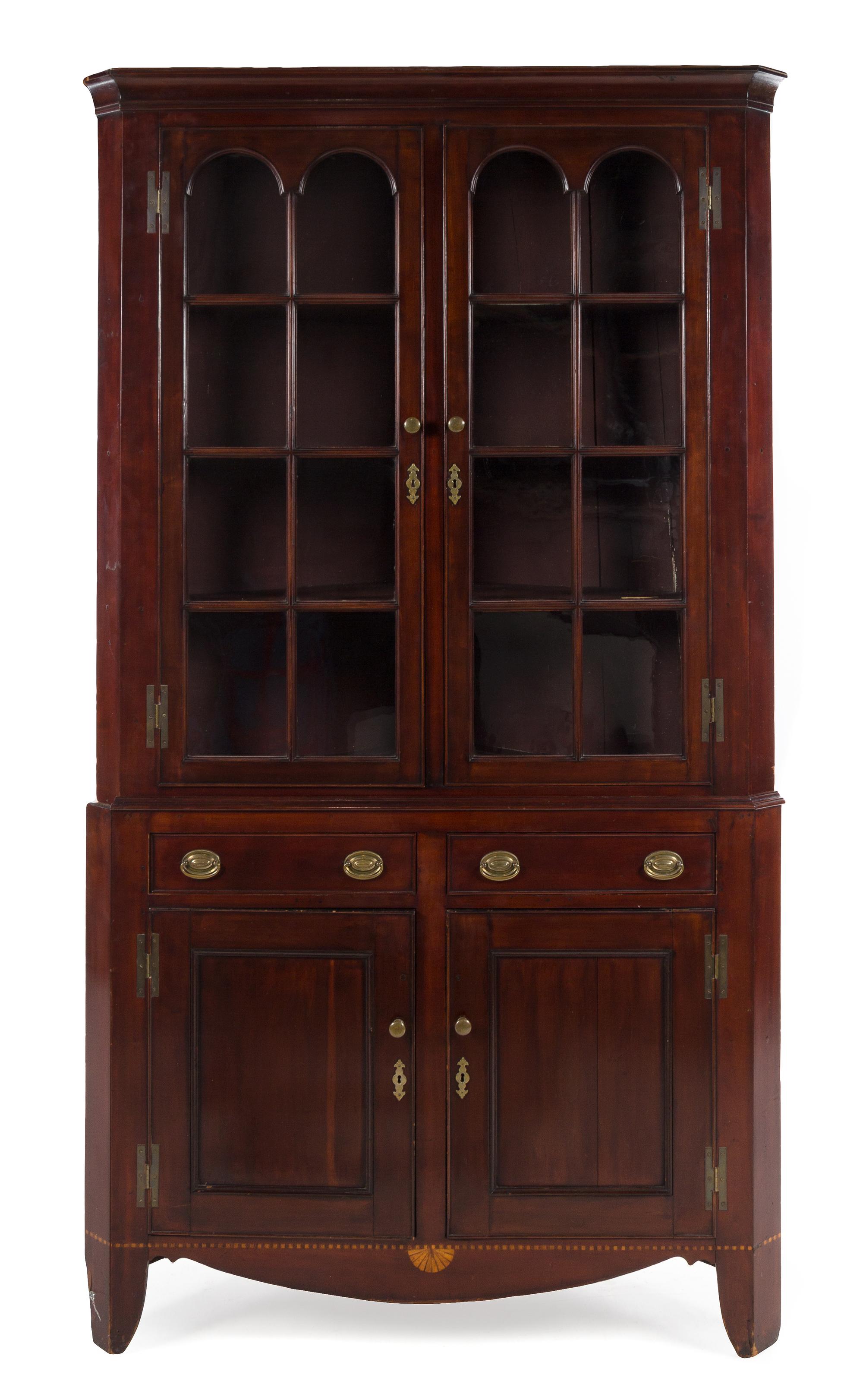 A Federal Mahogany Corner Cabinet — CIRCA 1800